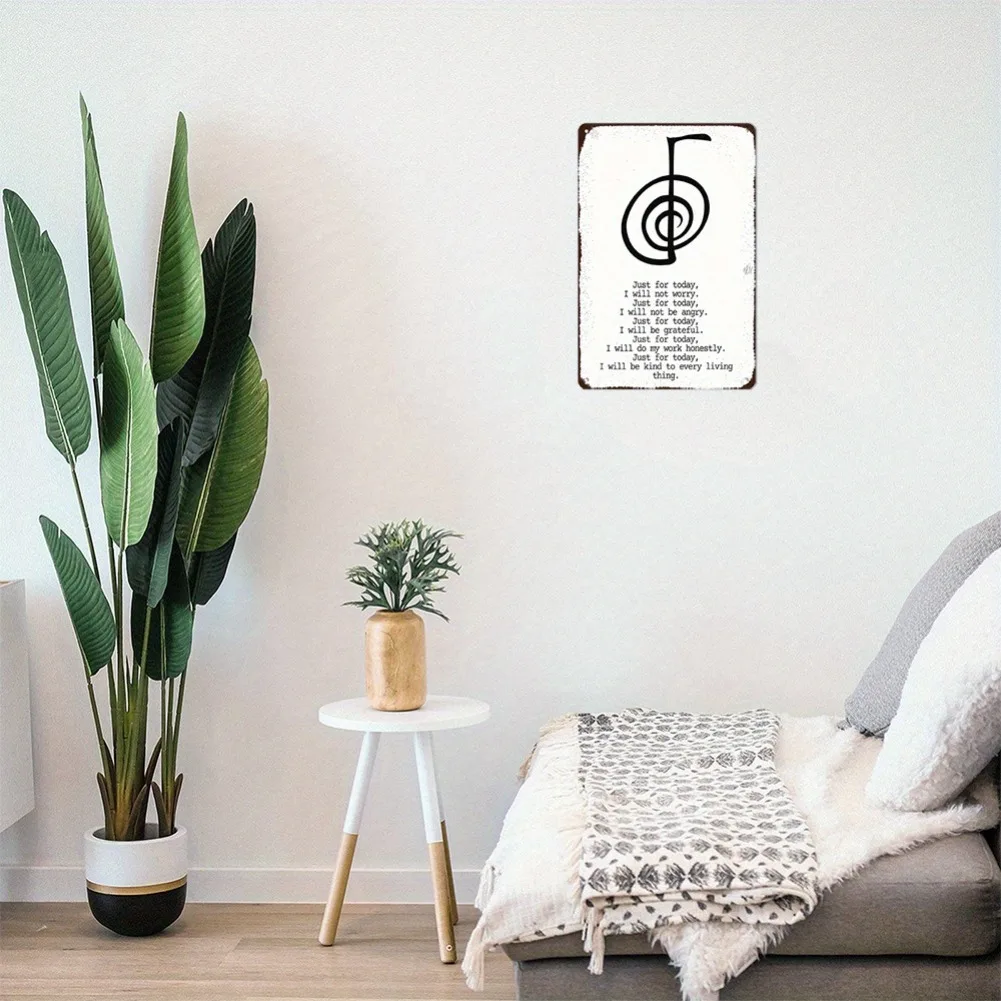 لافتة معدنية ملهمة من Just This Day - Cholera Relax، Yoga & Zen Home Decor |   لوحة فنية جدارية عتيقة مقاس 8 × 12 بوصة، مثالية للغرفة