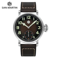 San Martin 44.5mm YN55A/ST3621 Mechanical Wristwatch Men Automatic Watch Pilot YN55A/ST3621 10Bar Luminous Sapphire Classic Luxu