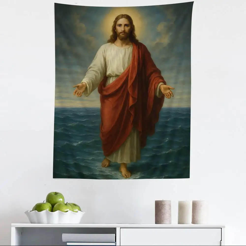 Classic Sacred Figure J-Jesus Printed Large Wall Tapestry Cheap Hippie Wall Hanging Bohemian Wall Tapestries Mandala Home Decor