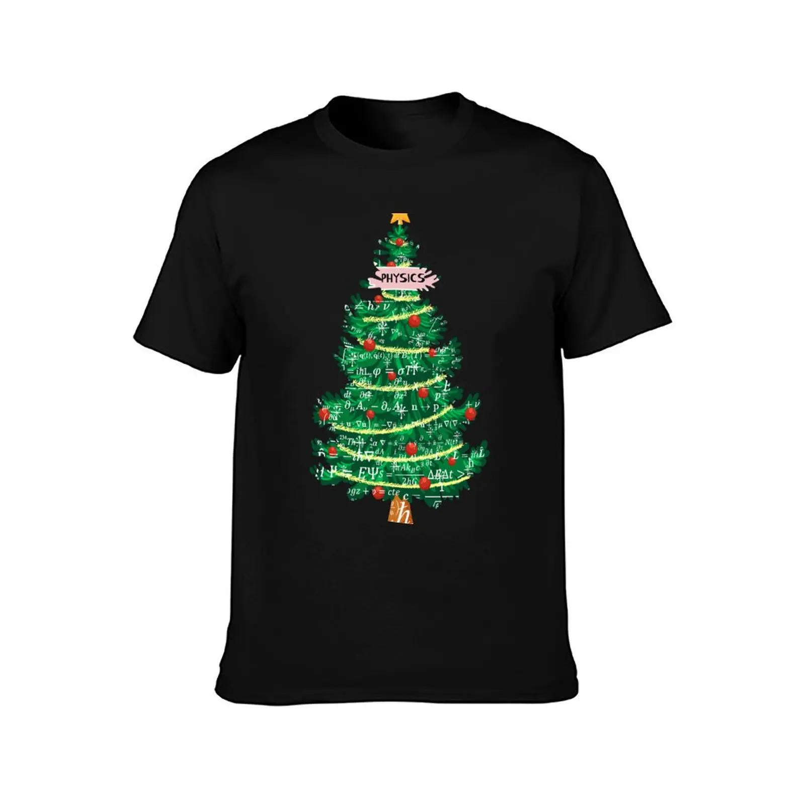 Christmas tree with physics vibes, for physics and science lovers T-Shirt cute tops custom t shirt heavy weight t shirts for men