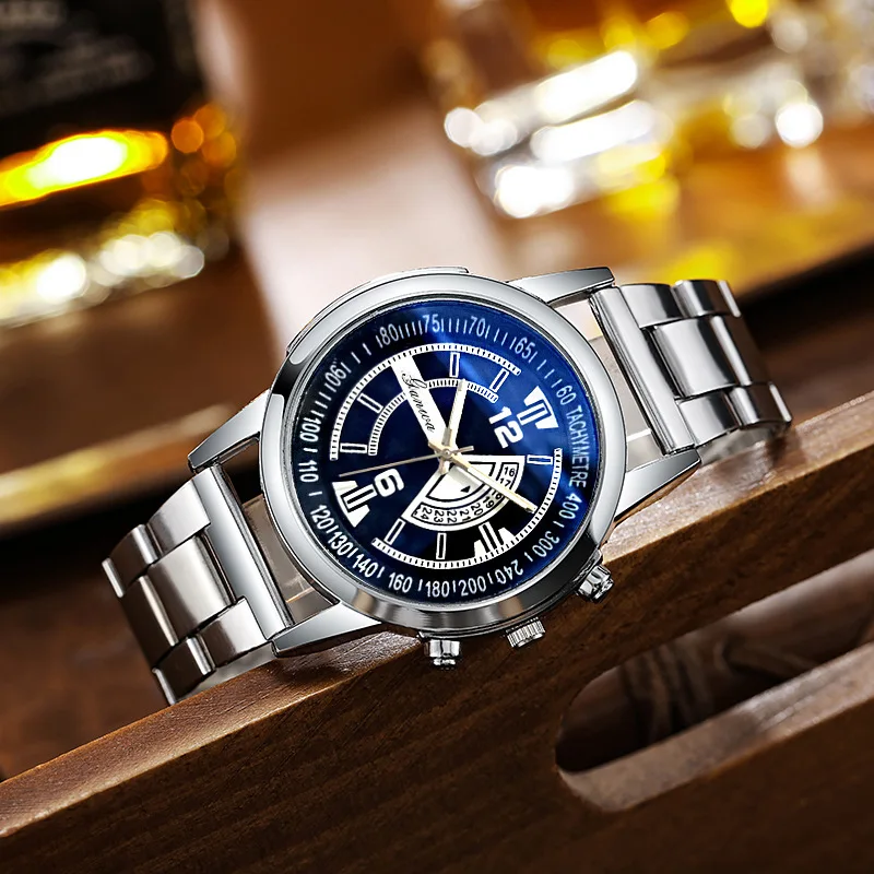 Men's Quartz Watch Fashion Niche Blue Light Male Business Wristwatch Resistant Glass Durable Steel Strap Perfect For Daily Wear