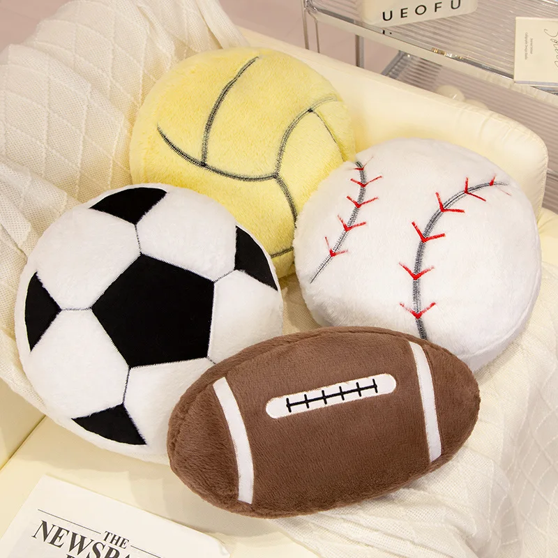 

Simulation Basketball Football Plush Toys Stuffed Soft Billiards VolleyBall Tennis Rugby Plush Pillow Sport Creative Cute Gift