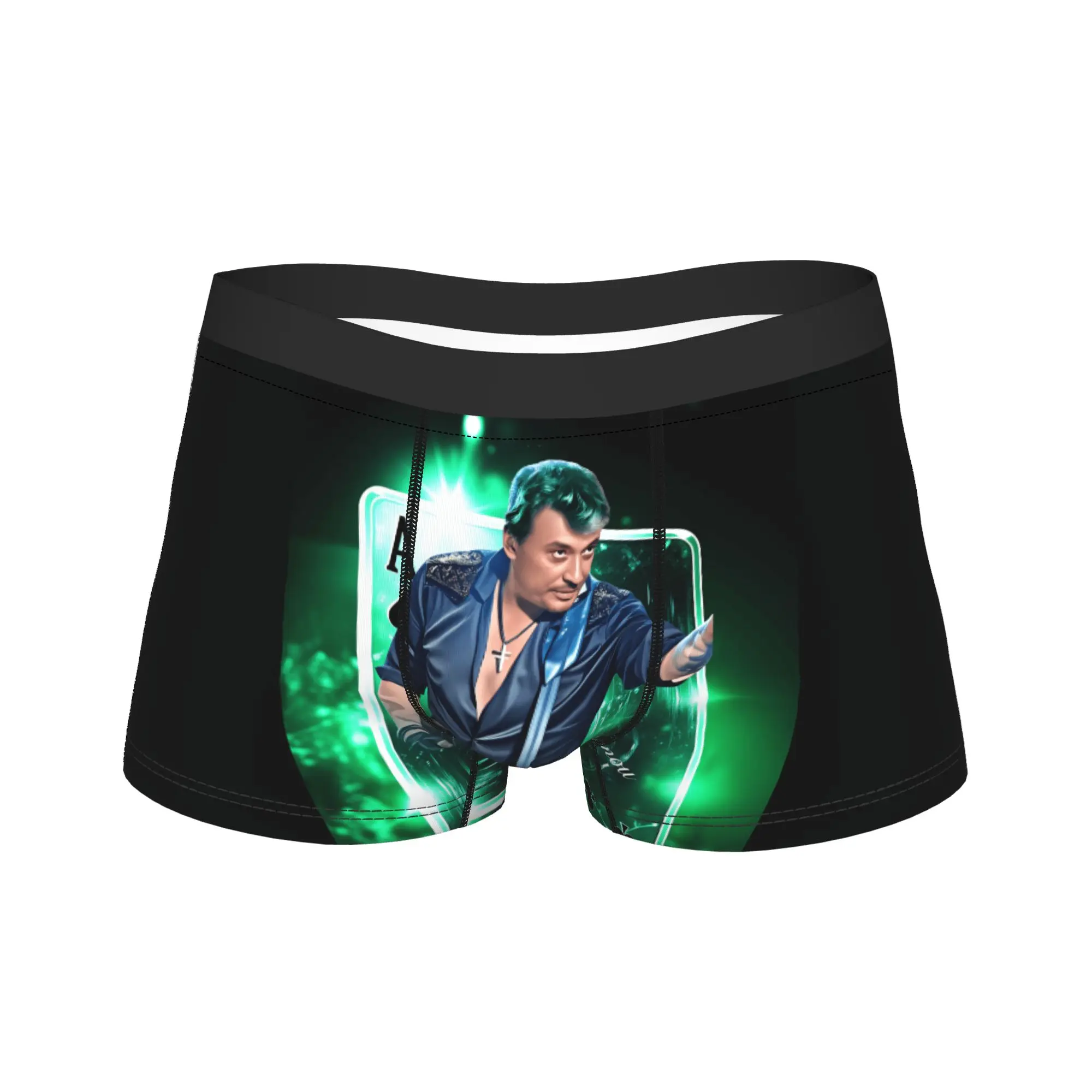 

J-Johnny H-Hallyday Boxershorts 3D Pouch Underwear High Quality Custom Shorts Briefs Sexy Soft Males Panties Big Size 2XL