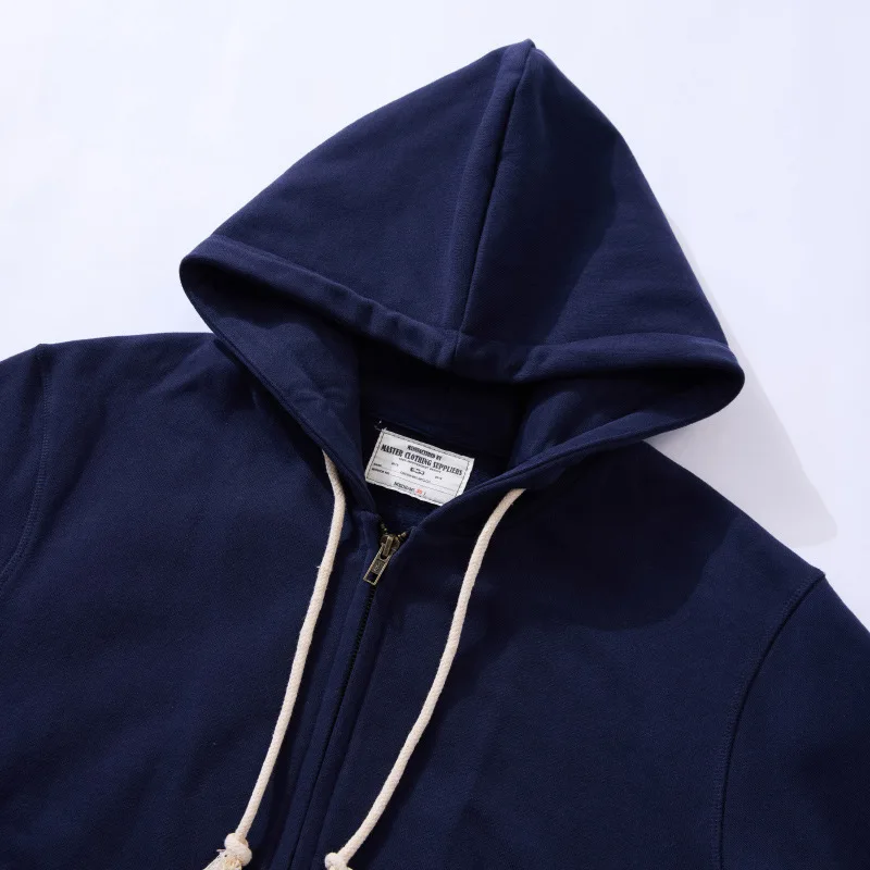 

Autumn and winter men's heavy thick terry bottom solid color men and women's hooded sweatshirt basic zipper hoodie cardigan