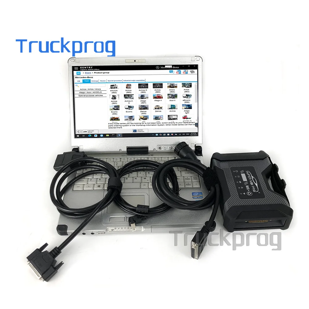 Thoughbook CF C2 Laptop+Super MB Pro M6 Star Wireless DoIP Car Truck Diagnosis Tool For Benz MB Trucks 12V Car 24v Diesel Truck