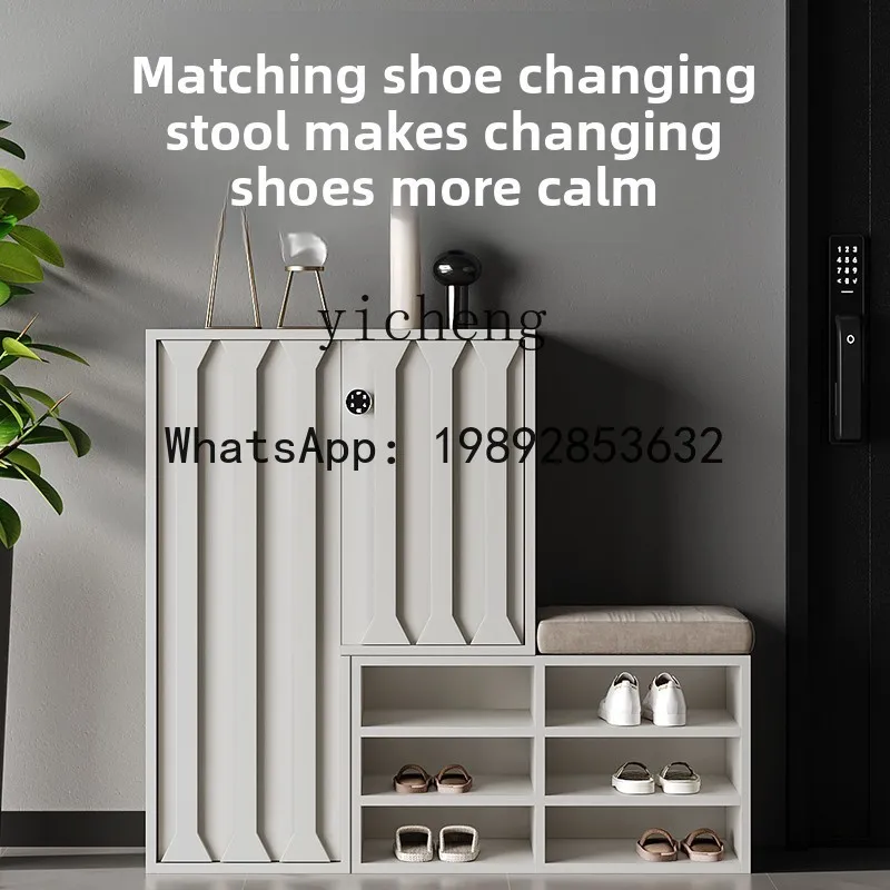 solid wood combination lock shoe cabinet corner cabinet household door corridor corridor corridor shoe changing stool