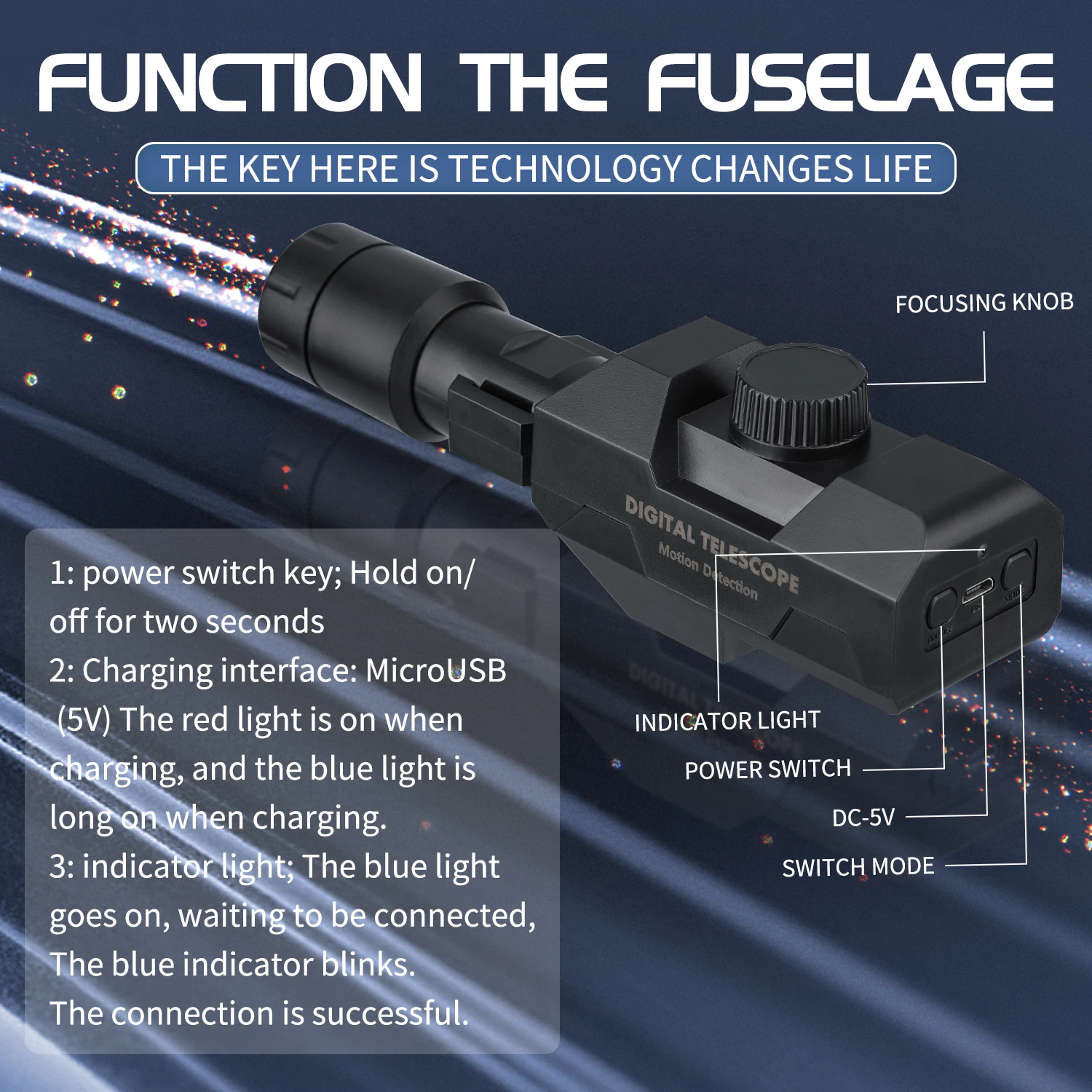 70x Zoom  2MP 1080P WIFI Telescope Wide Angle CMOS Borescope For Sports Meet Concert Handheld Endoscope Digital Microscope