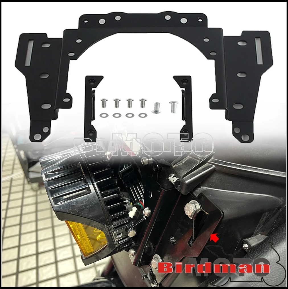

Baja Design LP6 and Shark Demon 2 Headlight Bracket System Mounting Assembly For Harley Softail M8 Low Rider ST 117 FXLRST FXRST