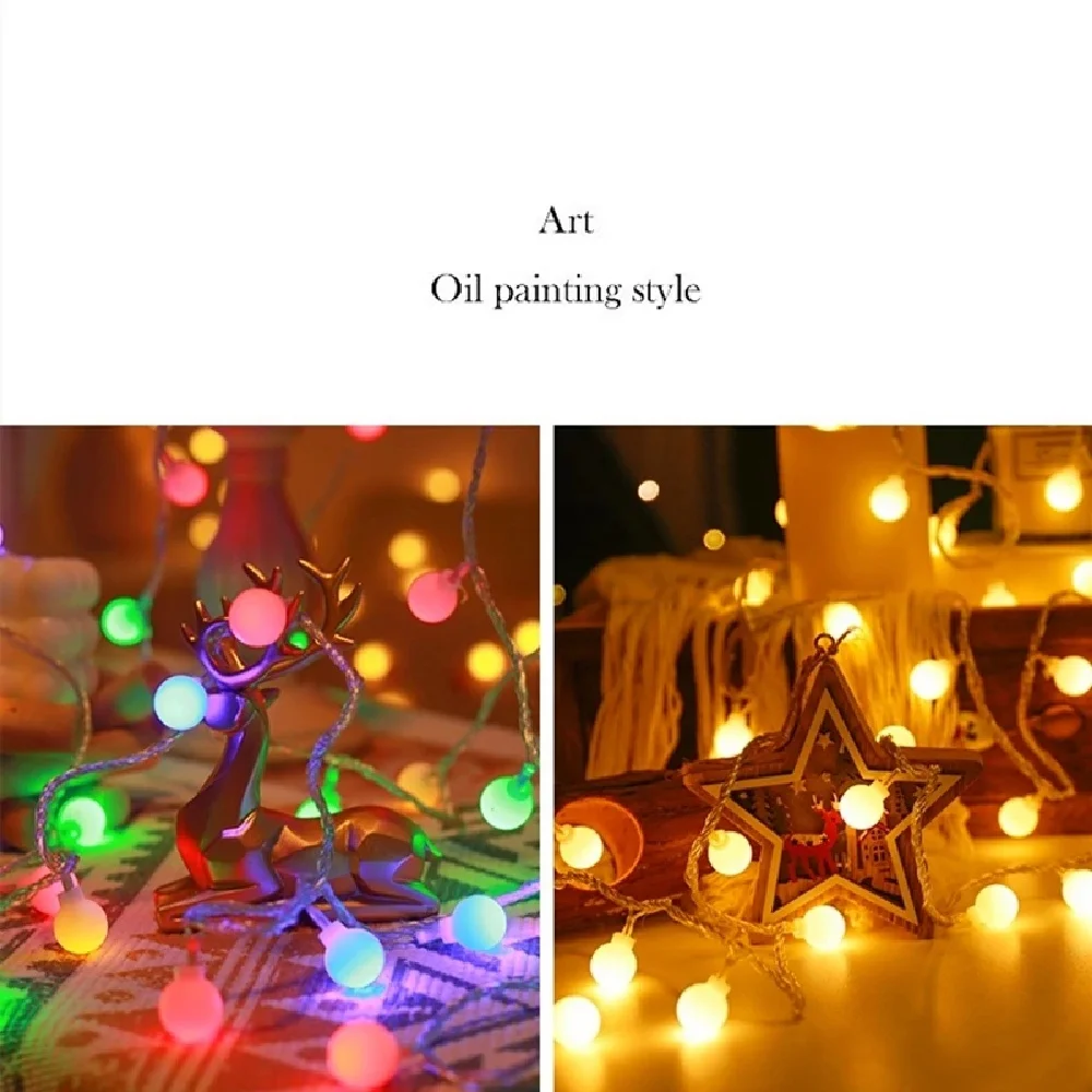 10M LED String Lights with USB/Battery Power Ball Garland Outdoor Lamp for Wedding Garden Fairy Christmas Decoration