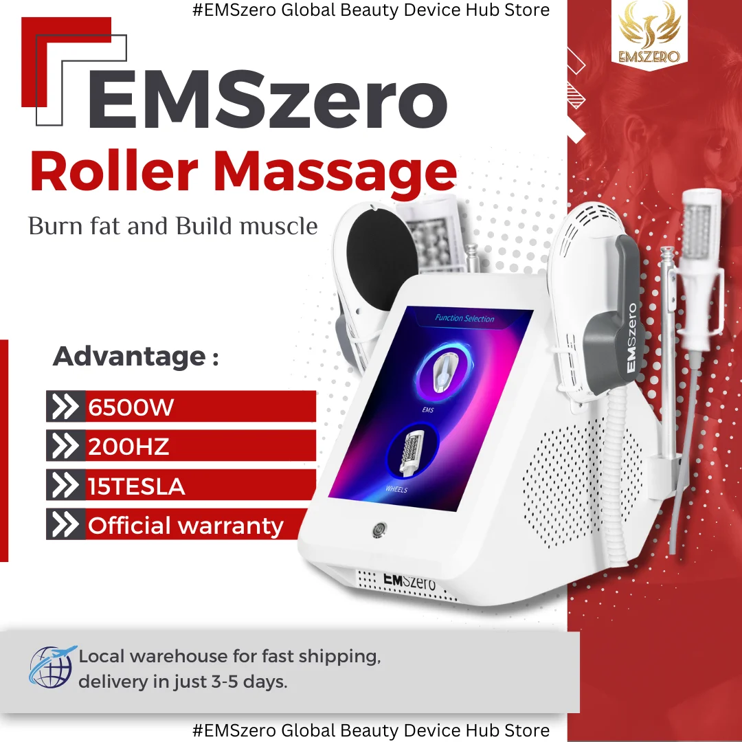 

High Power 6500W 200HZ EMSZero Machine Shaping Therapy Electromagnetic RF Roller Slimming Shaping Stimulation Muscle Weight Loss