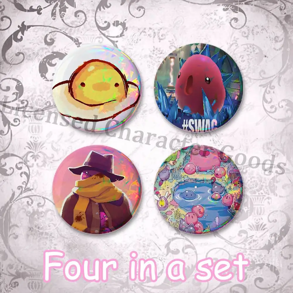 S-Slime R-Rancher Custom Mini Pill Badge 25mm Button Pins 4-Piece Set 75mm Oversized Pin Badge 2.25 Inch