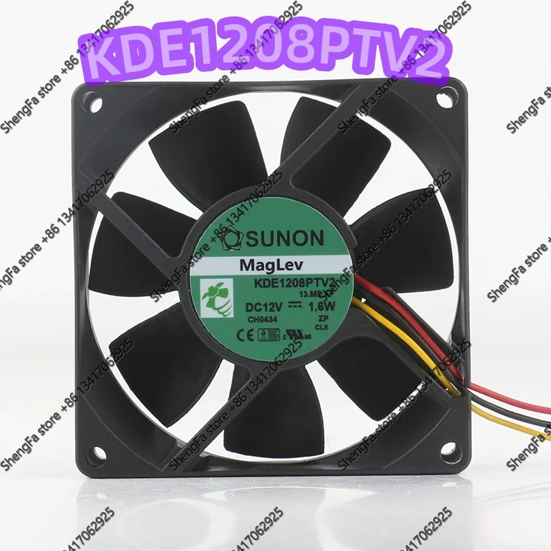 KDE1208PTV2 Brand-new original in-stock product 8025 12V 1.6W 8CM 3-pin ultra-quiet fan