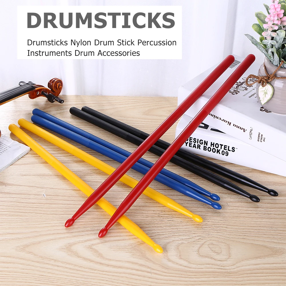 1Pair Professional Jazz Drum Sticks Colorful Nylon Drumsticks Drum Set Kit Parts Percussion Musical Instrument Accessories