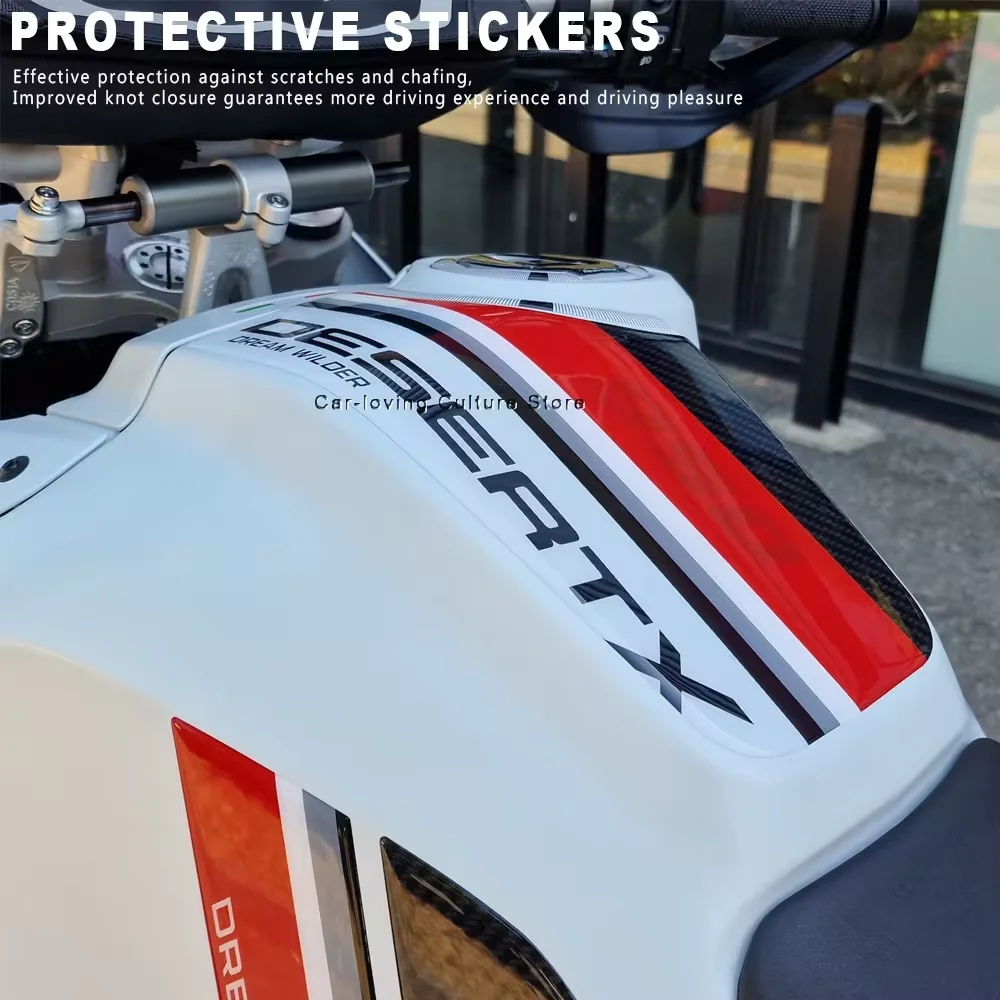 For Ducati DesertX Desert X 2022 3D Gel Epoxy Resin Sticker Waterproof Scratchproof Motorcycle Tank Pad Protection Sticker Kit