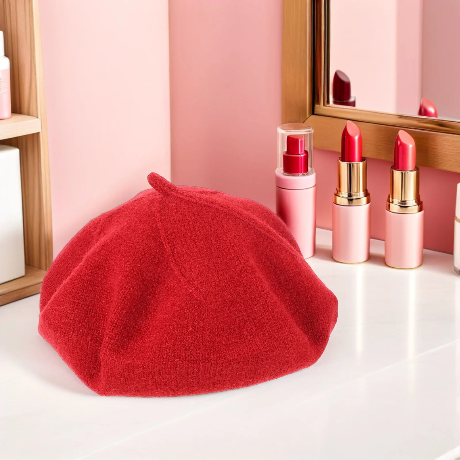 

Vintage Beret for Women Hat Classic Fashion Literature and Art Hats French Red Miss