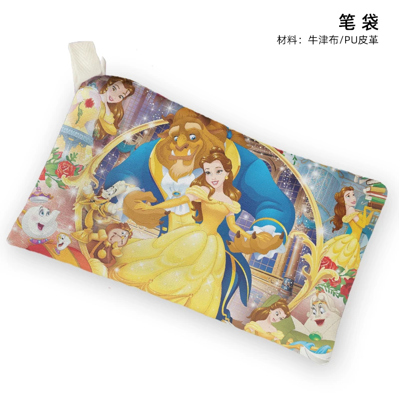 Disney Beauty and the Beast P8871 Anime Customized Cosmetics Bags Cartoon Pen Bag Storage Handbag Stationery Birthday Gift