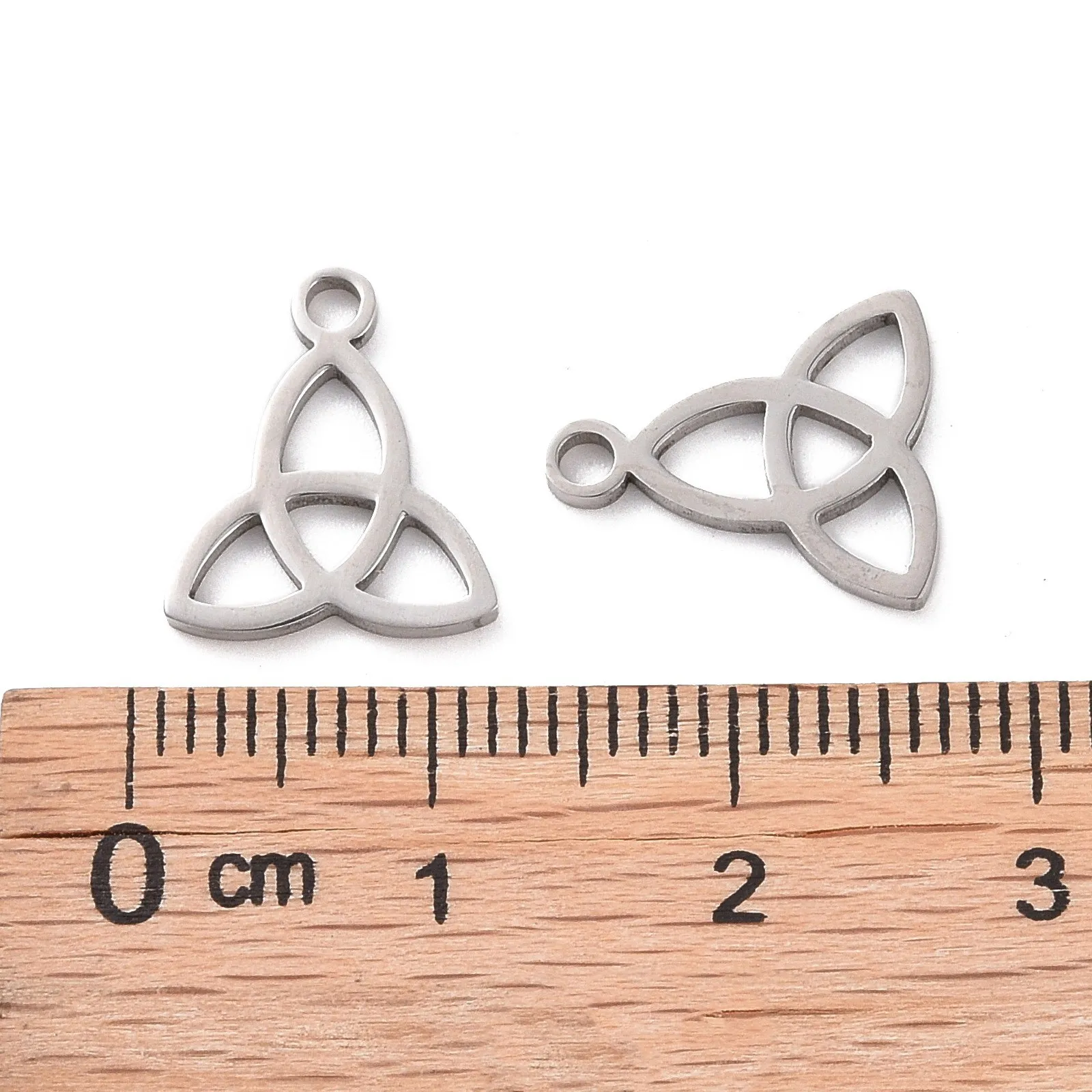 10Pcs Tarnish Resistant 304 Stainless Steel Charms Trinity Knot/Triquetra Pendant For Earrings Making DIY Girl Metal Charm