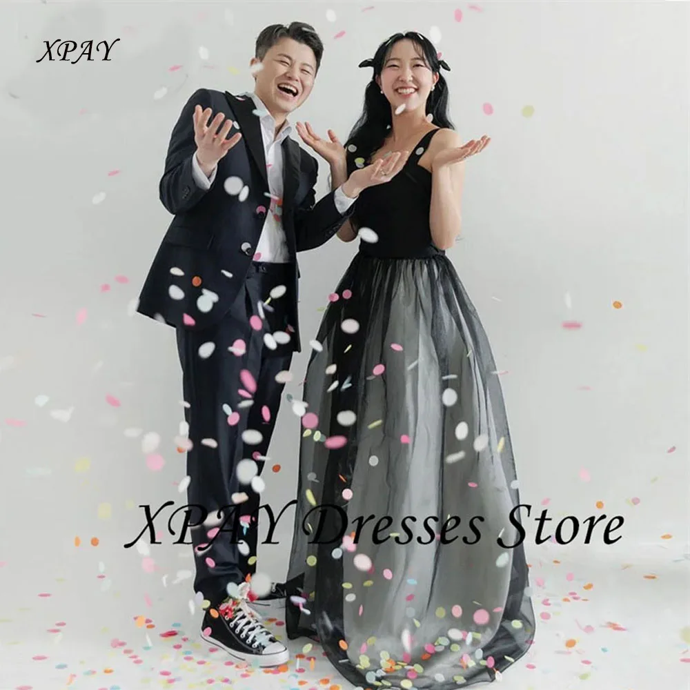 

XPAY Simple A Line Tulle Wedding Dresses Photo shoot Korea Wide Straps Bride Gowns Formal Party Dress Customized 2025