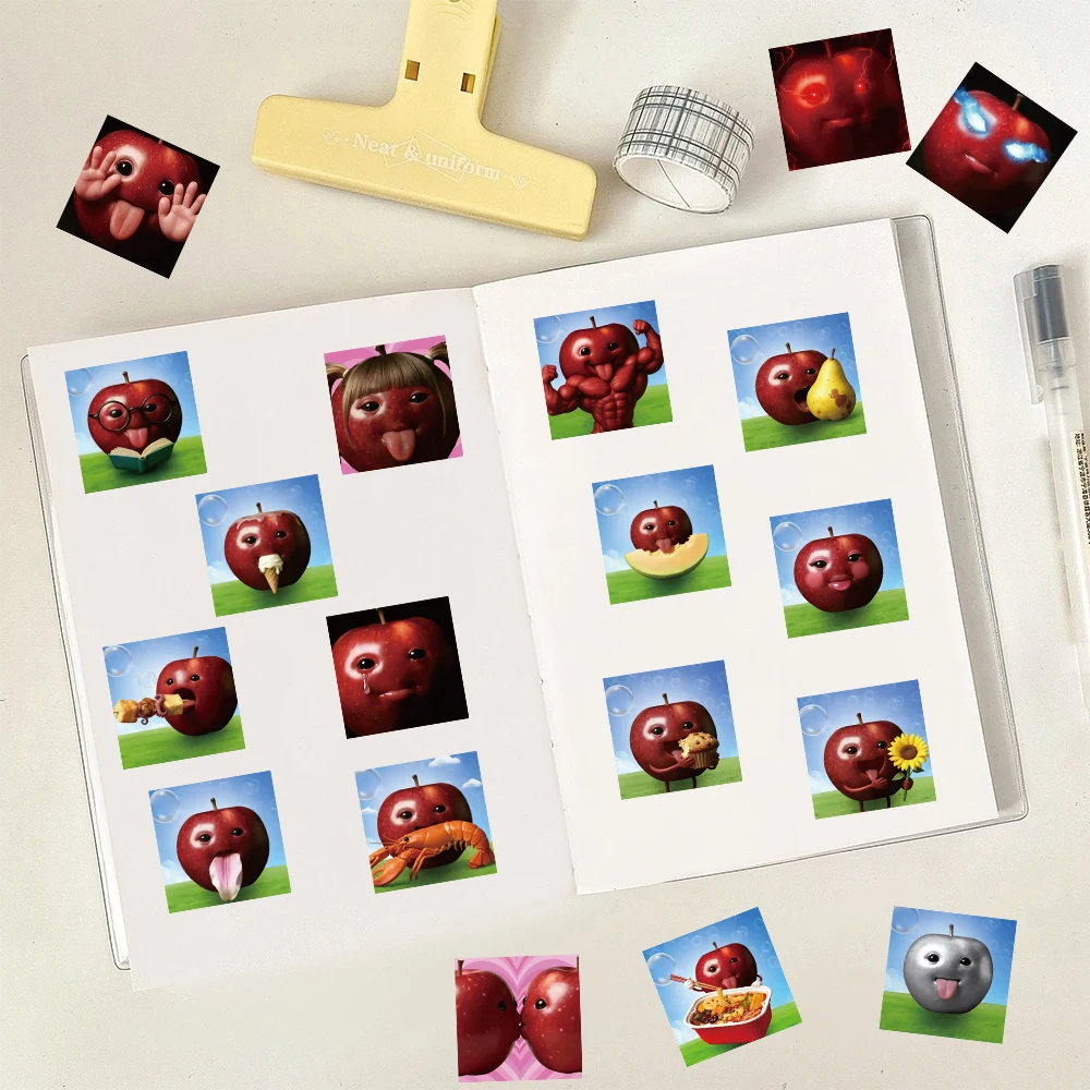 

72pcs Funny Apple Meme Stickers Pack | Humorous Red Apple Face Vinyl Decals for Laptops, Water Bottles & Notebooks