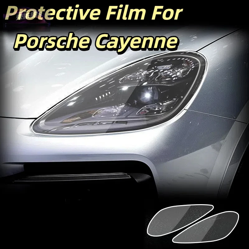 

Защитная пленка для автомобильных фар и задних фонарей для Porsche Cayenne 2019-2023, передняя защита от царапин, черная прозрачная наклейка из ТПУ PPF