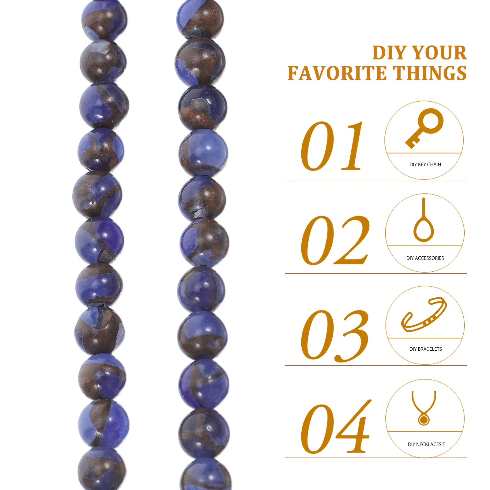 

1Set 6mm Blue Round Loose Beads DIY Jewelry Making Supplies Natural Stone Spacer Beads for Bracelet Necklace Jewelry Bead Decor