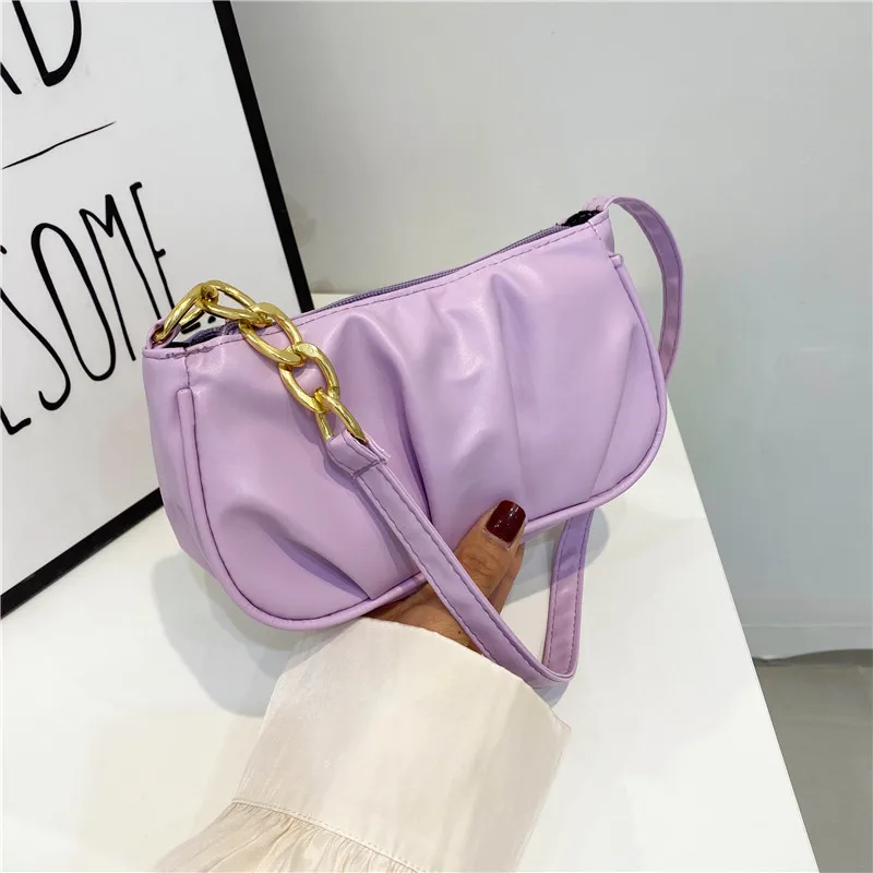 Classic Design Handbag Women Shoulder Bag Solid Color Luxury Designer Underarm Bags Leisure Ladies Crescent Retro Dumpling Bags