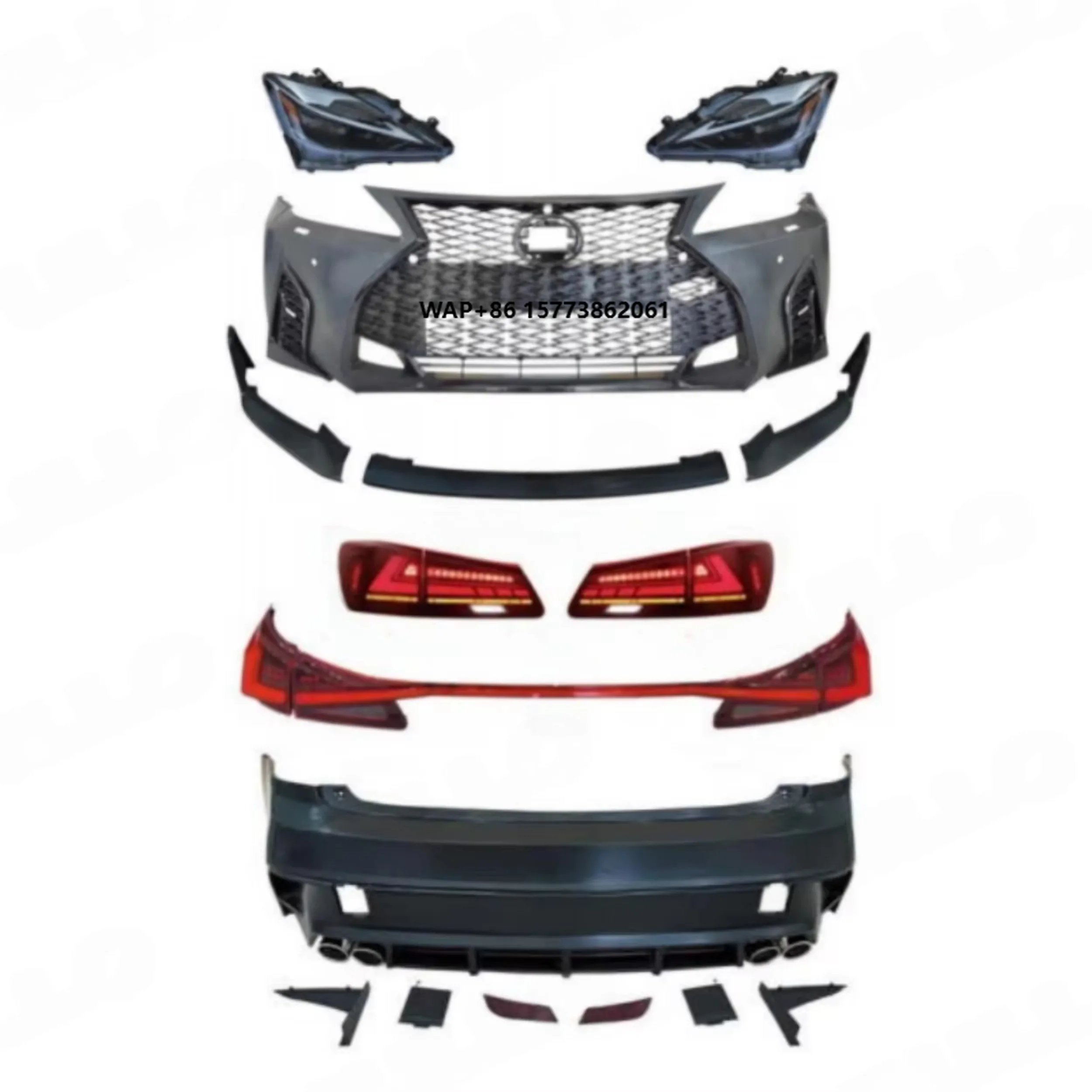 

IS250 2006-2012 Upgrade to 2021 Model Body Kit Include Front and Rear Car Bumpers Grille Headlights Taillights IS250 Car Parts