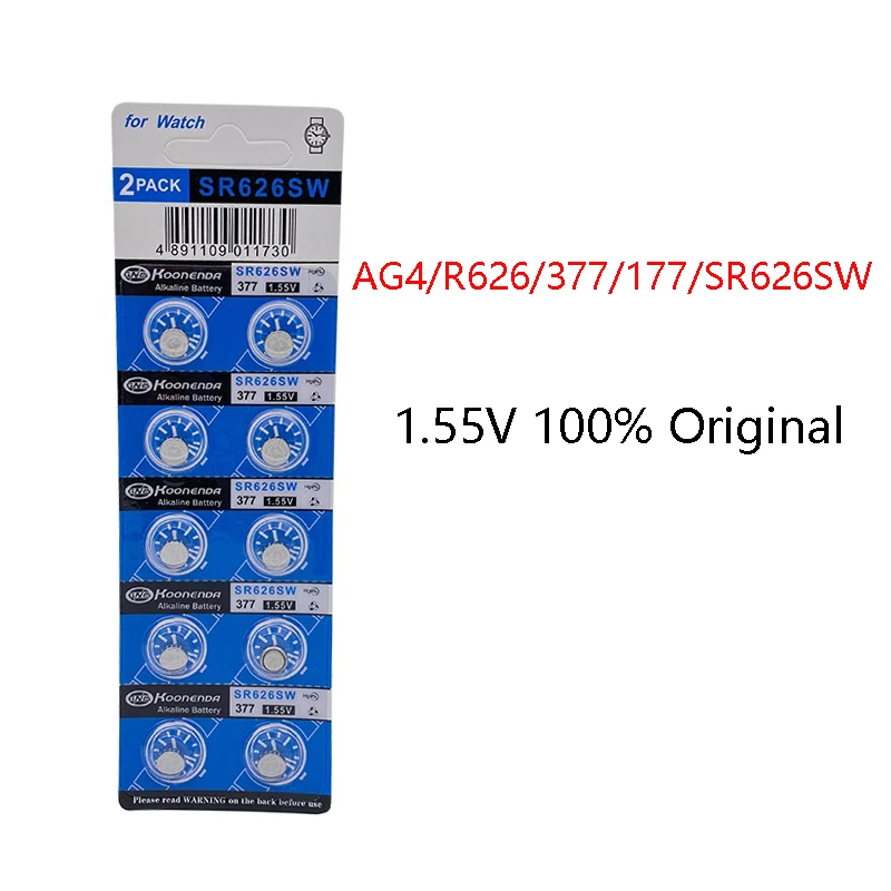 

10pcs Alkaline button battery AG4 377A LR626 SR626SW 377 177 Button cell Watch Battery Coin Cell Battery alkaline battery