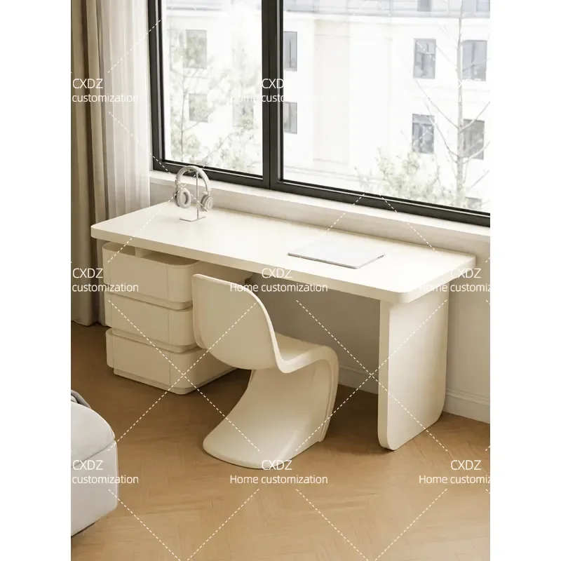 Solid Wood Locker Integrated Desk Simple Light Luxury Writing Study Table Office Computer Desk for Bedroom Household Use