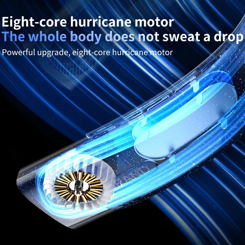 مروحة الرقبة المحمولة مكيف هواء صغير USB قابلة للشحن مبرد الهواء 5 سرعات مروحة كهربائية لمراوح التهوية الخارجية 5000mAh