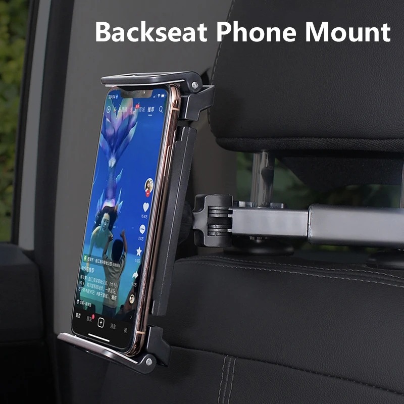Car Mount Universal Car Headrest Mount Holder Compatible Road Trip Essentials For 4.5-6 Inch Phones and 7-10.5 Inch Tablets