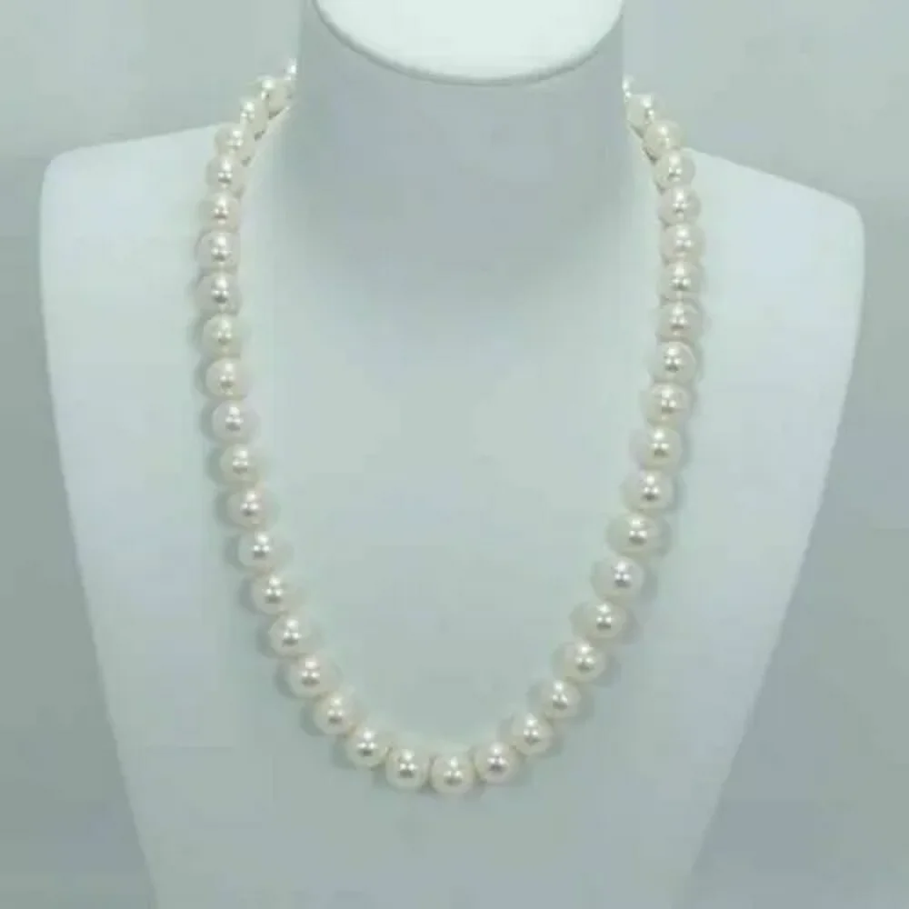 

Beautiful AAAA+Japanese Akoya 9-10mm white pearl necklace with 14K gold buckle, 18 inch -36 inch