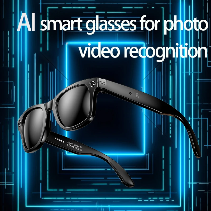 

AI Smart Glasses For Photo Blue Light Protection Eyewear Men Women Video Recognition 720P HD Pixels Wireless Bluetooth Sunglass