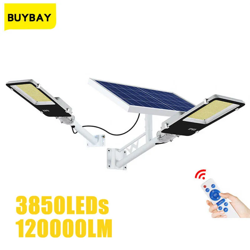 

Супер 120000 LM 3850LEDs Солнечный уличный фонарь Открытый датчик движения Солнечный садовый светильник Водонепроницаемая охранная лампа на солнечной энергии