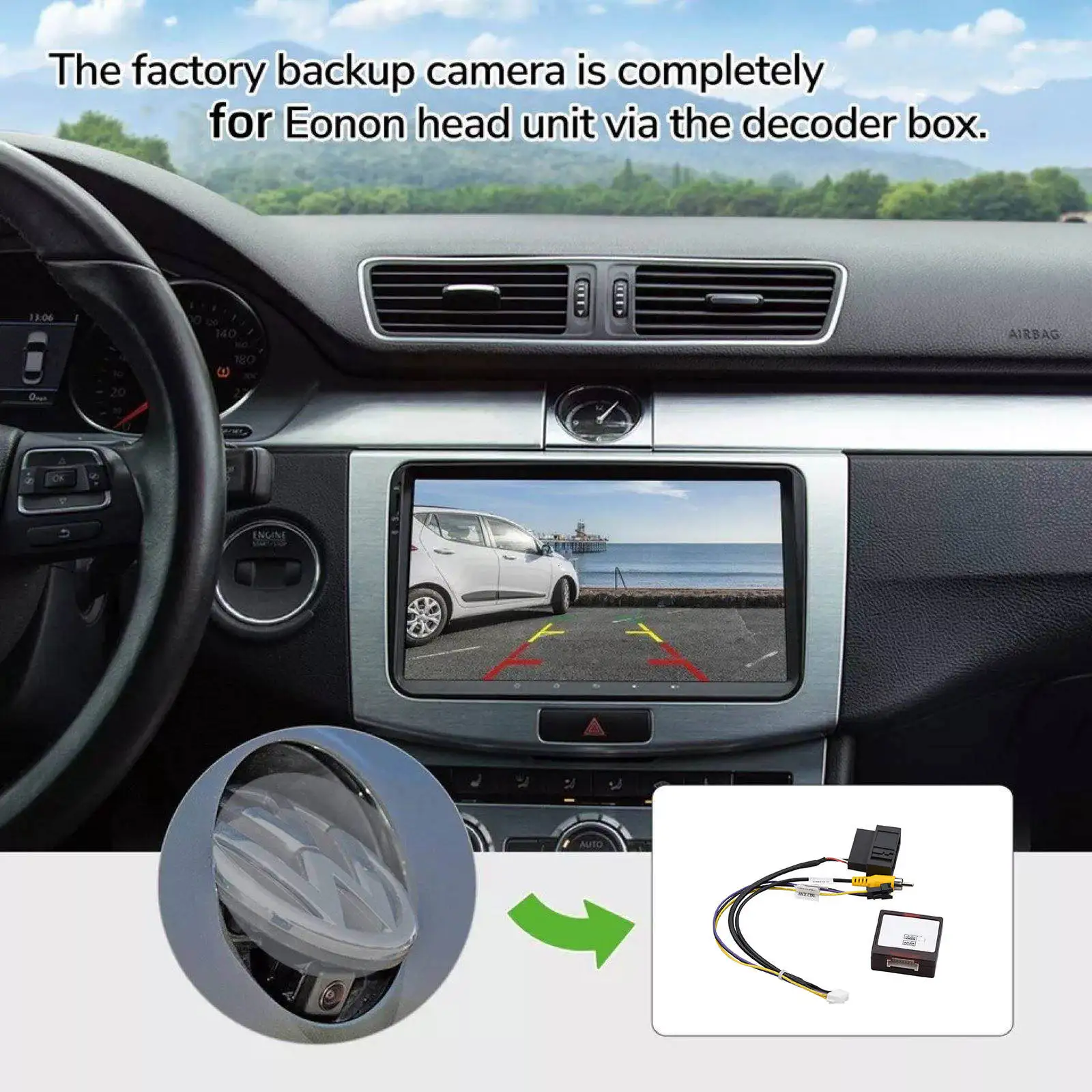 A501 RearView Backup Camera Decoder Box Kit For Volkswagen For VW For Eonon Car Radio
