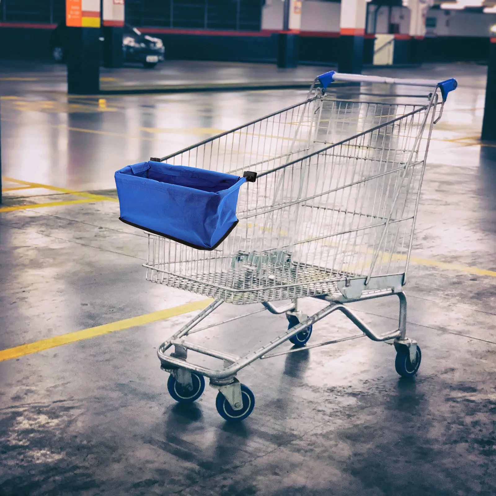 

Складная уличная четырехколесная тележка для покупок с задним карманом-органайзером, большая вместимость, портативная тележка для продуктов