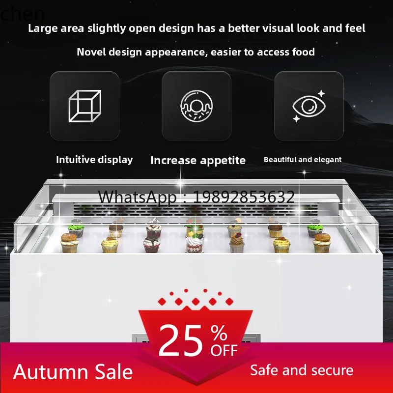 

Sandwich display cabinet refrigerated open fruit fishing horizontal island cabinet open