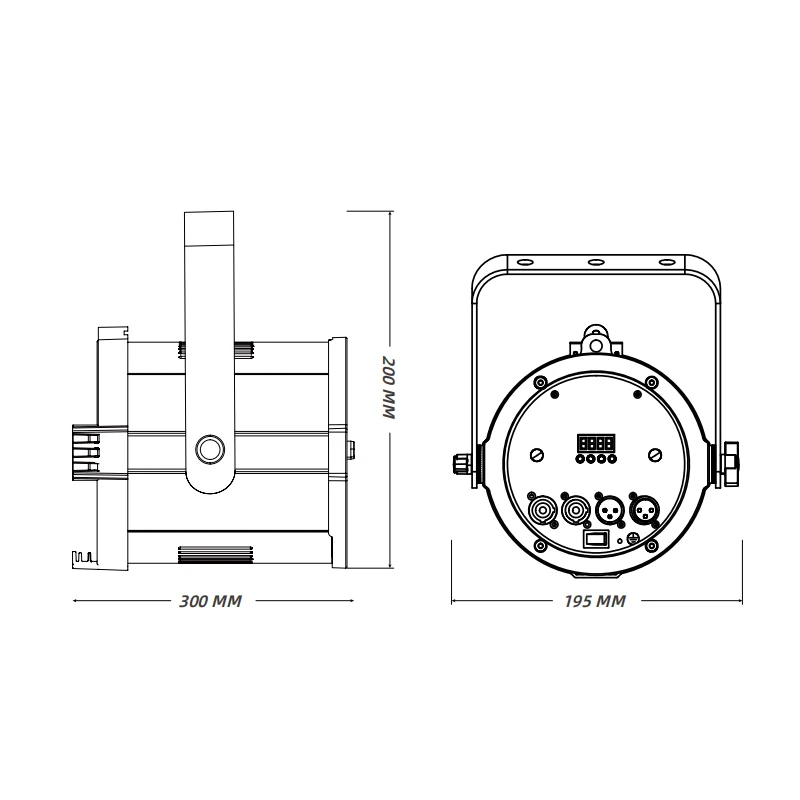 ZVH 200W RGBL LED Stage Lighting Manual Zoom 25°-65° Studio Theater Fresnel Spotlight DMX Museum Spot Light with Barndoor