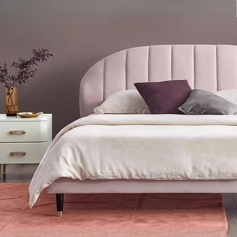 منظم سرير جمالي بحجم كوين، سرير فريد من نوعه فاخر وبسيط، منجد، أثاث منزلي فاخر من Muebles Para El Hogar