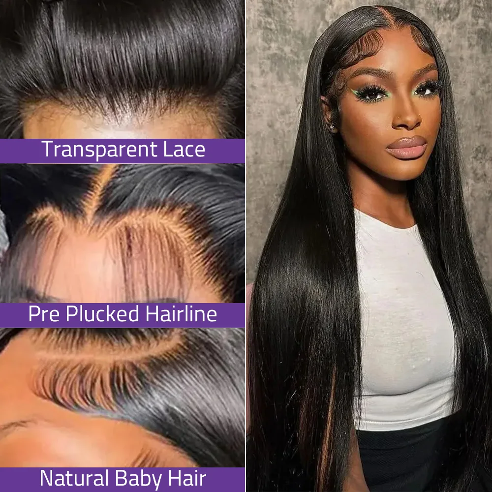 13x6 HD شفافة العظام مستقيم الدانتيل الجبهة الباروكات 38 بوصة 100% الشعر البشري 13x4 الدانتيل الباروكة الأمامية البرازيلي قطعها 200 الكثافة #2