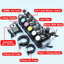 UV Ink CISS System With Stirrer Timer Speed Adjustable For UV DTF Printer Modify White Ink with Sensor Alarm Varnish Ink