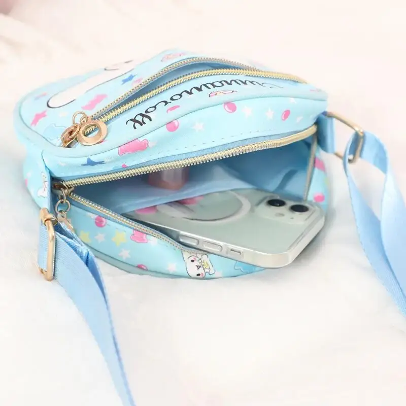 2025 Hello Kitty Kuromi Cinnamoroll Torba na ramię Kawaii Cartoon Printed Wodoodporna torba na talię Mini etui na telefon Prezent urodzinowy