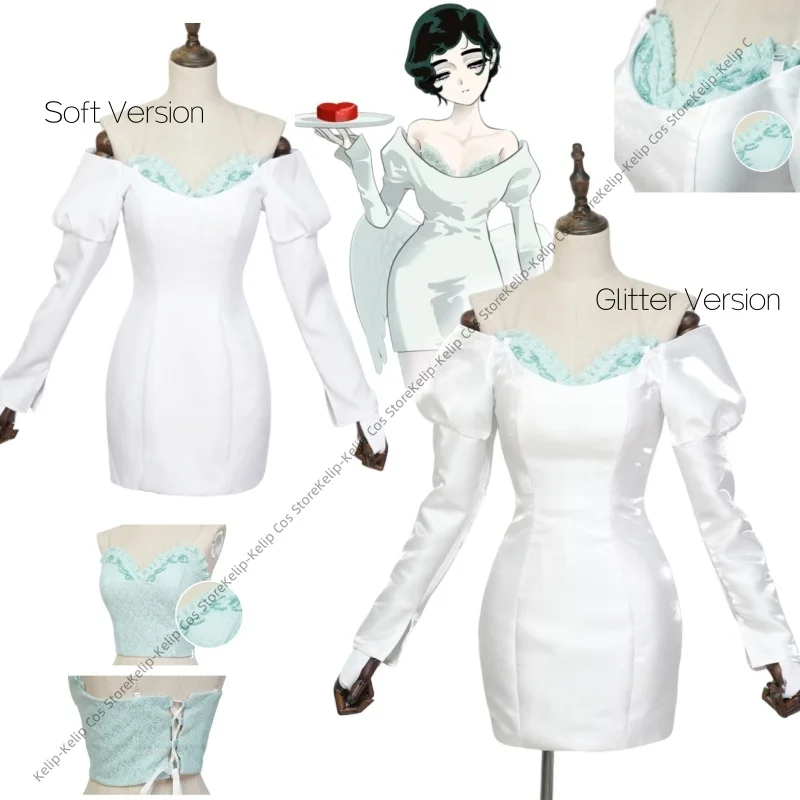 

Alien Stage Sua Cosplay Costume Cafe Theme Lavender 2Style White Dress ALNST Anime Sweet Girl Outfit for Women Carnival Suit