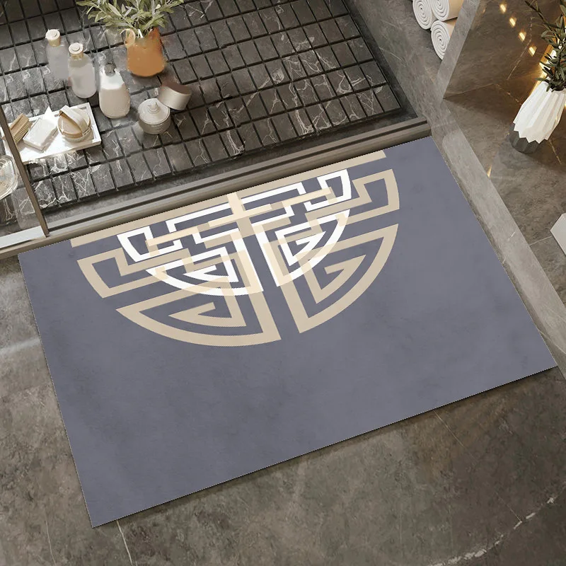New Chinese style Door Mat Diatom Mud Bathroom Floor Carpet Water Absorbing Quick Drying Non Slip Kitchen Rug Home Decor Doormat