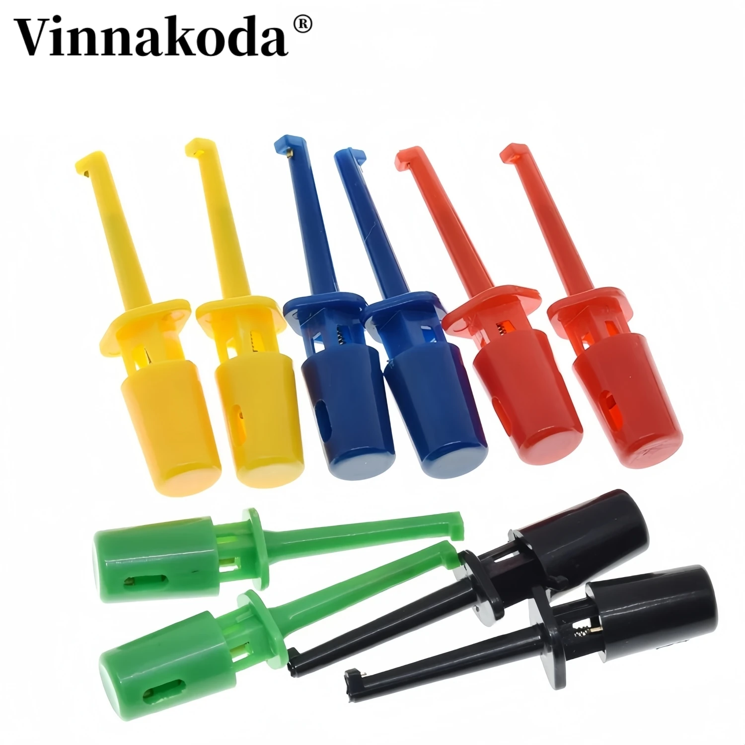 5PCS Mini Single Test Hook Clip Test Probe for Electronic Testing IC Grabber Small Size Round Crocodile Clip Hook Test Clip