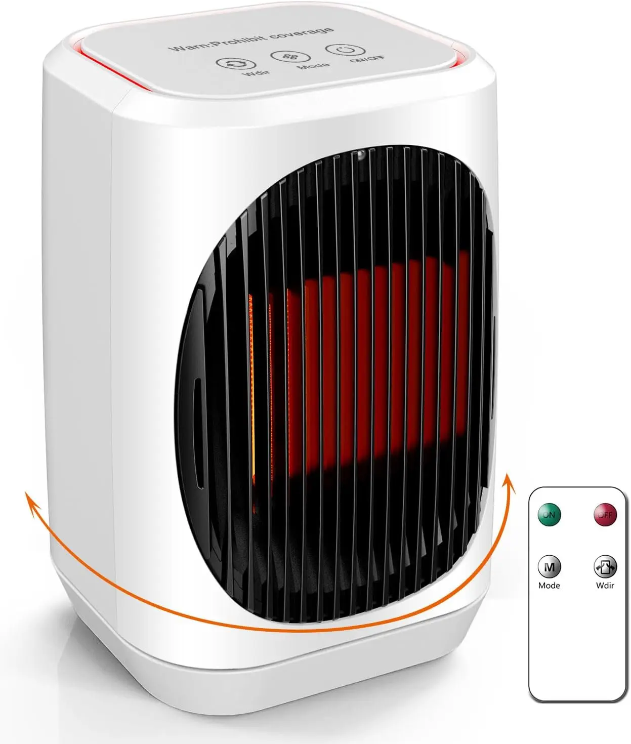 

Portable 1500W Electric Heater with 3 Modes, Remote Control, Overheat Protection for Bedroom or Office Desk