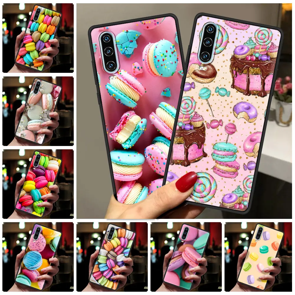 Cute Macarons Dessert Phone Case For Huawei P50 P40 P30 Lite E P20 Pro Y9 Y7 Y6 2019 P Smart 2021 Z Y6p Y7a Y9s Cover Silicone