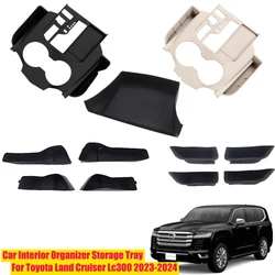 Car Console Control Gear Shift Panel Side Door Storage Tray Interior Organizer Box For Toyota Land Cruiser LC300 2023-2024