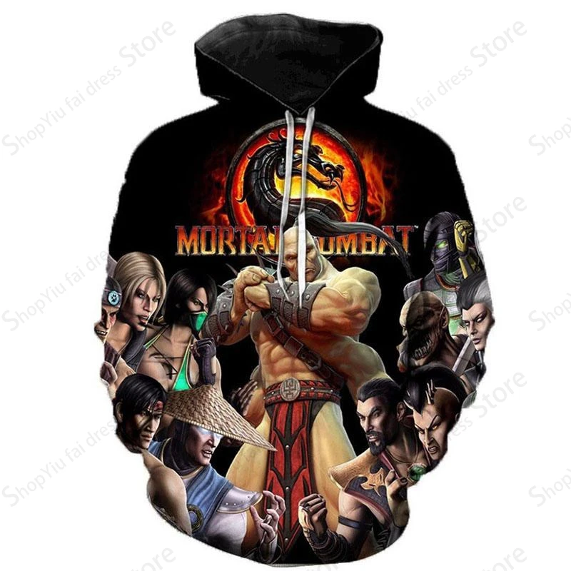 Mortal kombat hoodies jogo 3d impressão gráfico hoodies das mulheres dos homens moda hoodies menino casaco feminino suores roupas dos homens cosplay rua