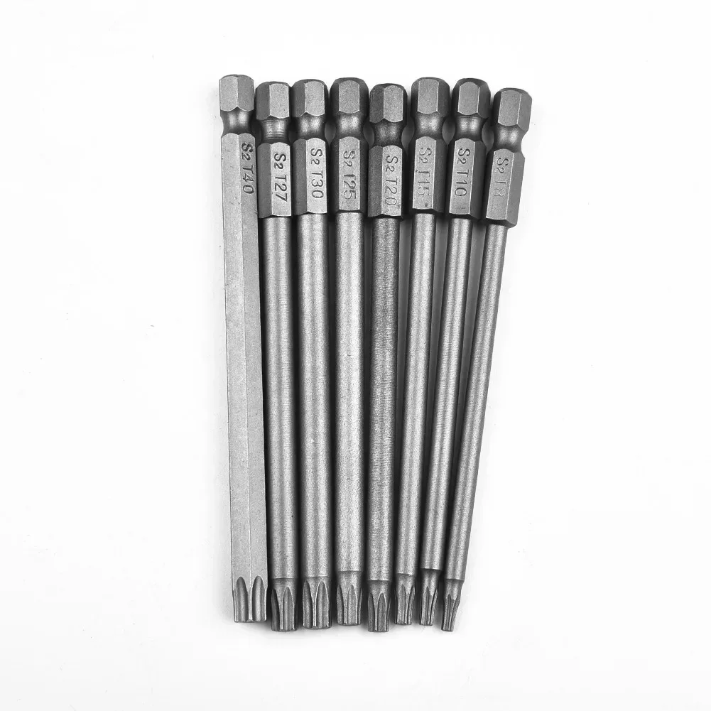 1/4 Inch Hex Magnetic Torx Screwdriver Bit 100mm 150mm T8/T10/T15/T20/T25/T27/T30/T40 Alloy Steel Electric Screwdriver Bits